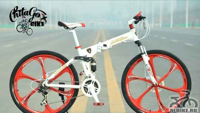 Велосипед Ламборджини белый с красными литьем