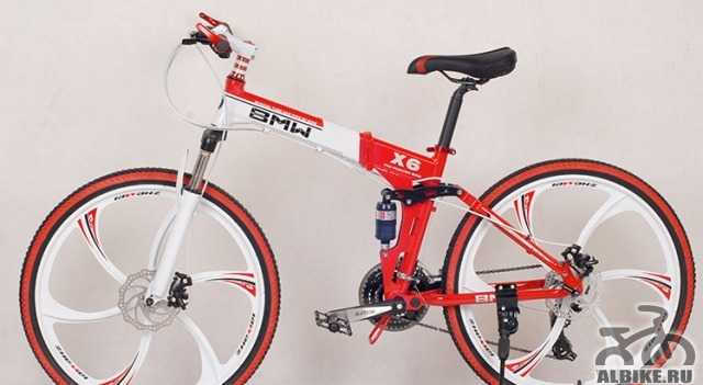 Велосипед БМВ X6 на спицах, красный-синий - Фото #1